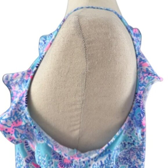 Lilly Pulitzer Blue and Pink Billie Tank Top Blouse in Now You Sea Me Medium NWT - Picture 8 of 15